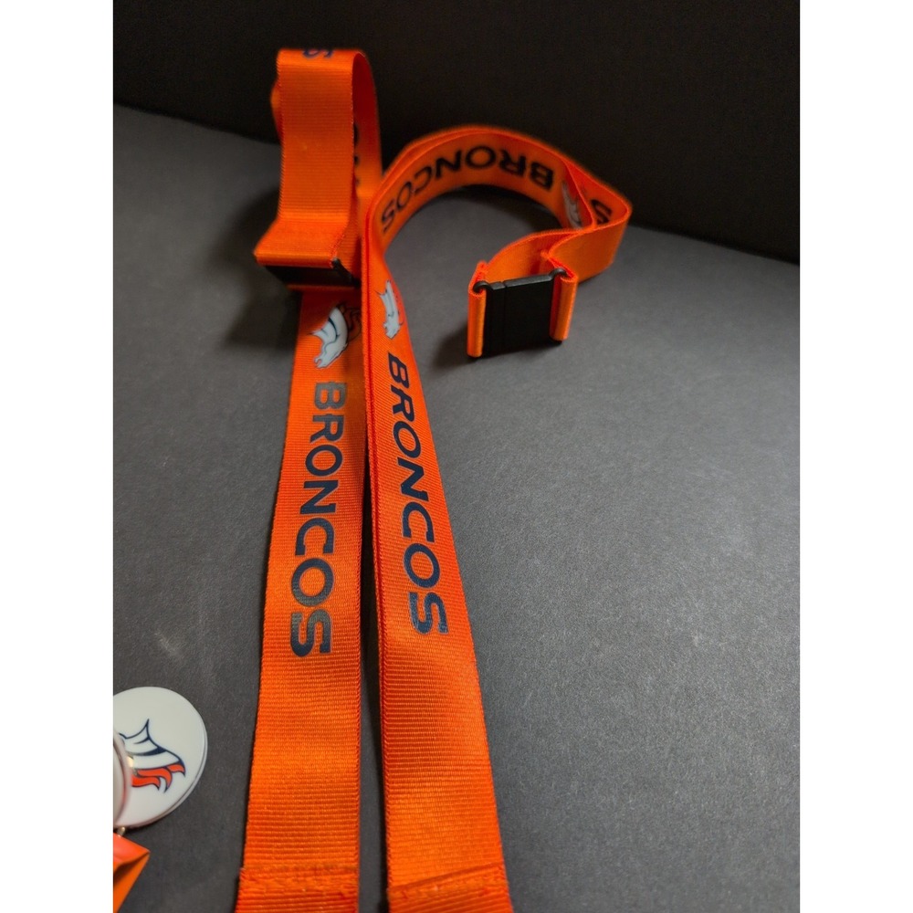 Lot Of Four Assorted Broncos Fan Items 2 Lanyards 1 Hair Clip 1 Binder Clip. - Picture 5 of 5